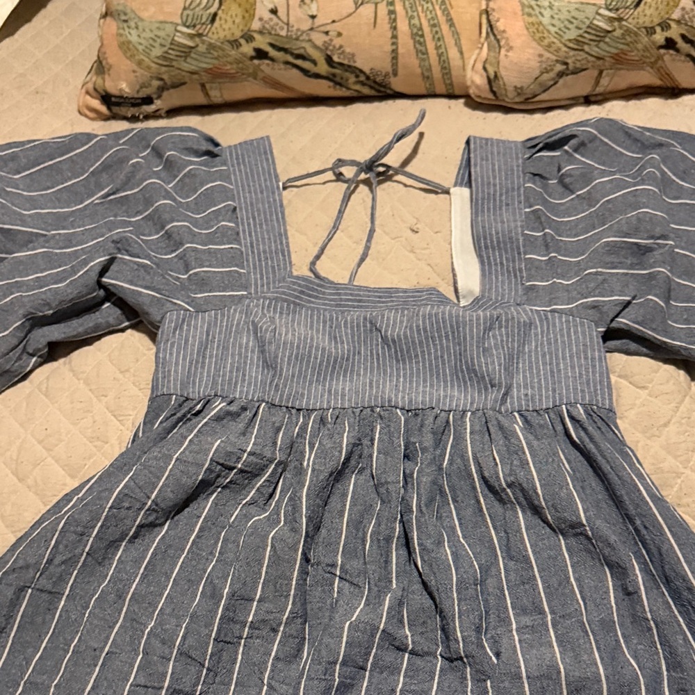 Free People Blue Striped Dress